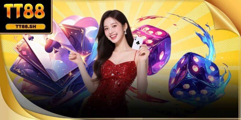 Không gian bàn chơi dealer thật tại Casino TT88 với góc quay cố định